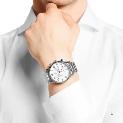 Chronograph Stainless Steel 3-Hand Quartz Watch 
